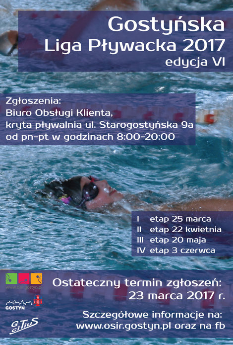 Gostyńska Liga Pływacka 2017 - zapisy !