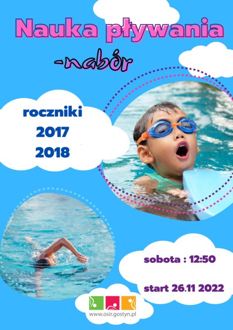 Nauka pływania - nabór roczniki 2017/2018