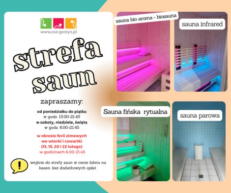 Strefa saun w okresie ferii zimowych
